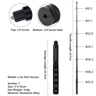 Gậy Selfie Vô Hình 1.2-3M cho Insta360 X5 X4 X3 X2 & DJI – Bullet Time, Độ Dài Linh Hoạt 10 Gậy Selfie Vô Hình 1.2-3M cho Insta360 X5 X4 X3 X2 & DJI – Bullet Time, Độ Dài Linh Hoạt 10