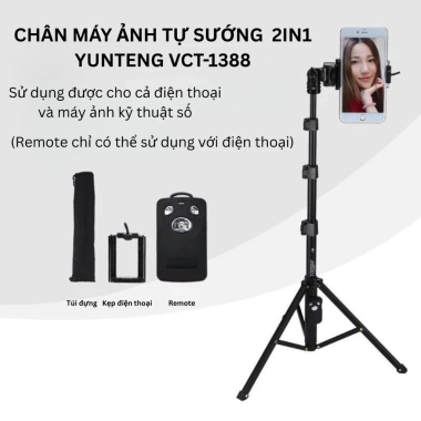 Gậy Selfie Yunteng VCT-1.388 – Tripod Bluetooth, Quay Video Từ Xa, Điện Thoại & Máy Ảnh, 259k 5 Gậy Selfie Yunteng VCT-1.388 – Tripod Bluetooth, Quay Video Từ Xa, Điện Thoại & Máy Ảnh, 259k 5
