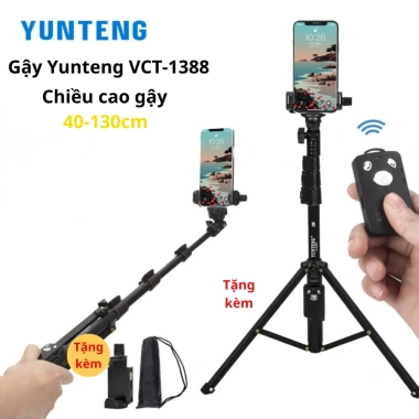 Gậy Selfie Yunteng VCT-1.388 – Tripod Bluetooth, Quay Video Từ Xa, Điện Thoại & Máy Ảnh, 259k