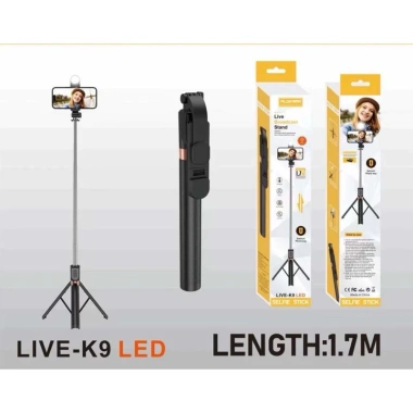 Gậy selfie Z165S 1M7 có đèn 3 chân, điều khiển từ xa, chụp ảnh, livestream, vlog, giá 125.000₫