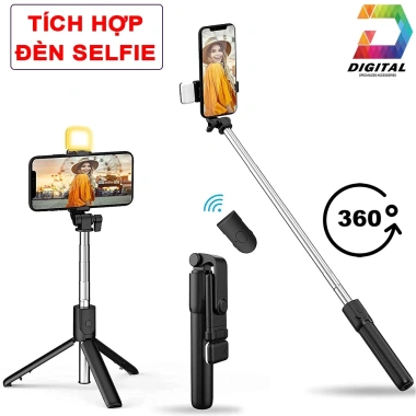 Gậy Tripod 3 Chân R1S Selfie Stick Bluetooth Đèn Trợ Sáng - Giá 135k Giảm Giá