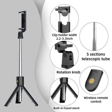 Gậy Tự Sướng 3 Chân Q07 – Chụp Hình, Quay Phim, Livestream, Đỡ Điện Thoại Nhỏ Gọn, 85k