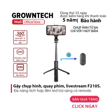 Gậy tự sướng 3 chân tích hợp đèn LED, remote điều khiển - Quay phim & livestream 71.999₫