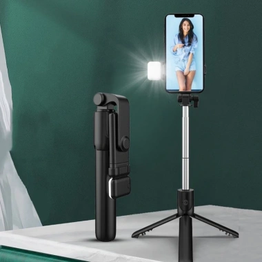 Gậy tự sướng Bluetooth 3 chân có đèn LED, điều khiển xa, xoay đa góc - 49.470₫