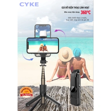 Gậy Tự Sướng Selfie Tripod CYKE - Nút Chụp Bluetooth Không Dây, Dễ Live Stream, Giá 295.000₫ 9