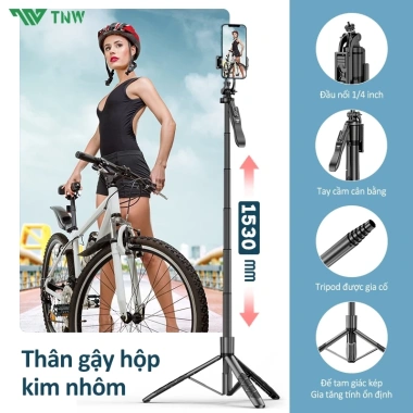 Gậy tự sướng TNW L16 Bluetooth 3 chân 1.6m - Tripod quay video livestream giá chỉ 298.800đ 5