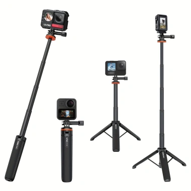 Gậy tự sướng VRIG TP-08 chân máy mở rộng - Tương thích Insta360 X3, GoPro, DJI Osmo Action - Đen