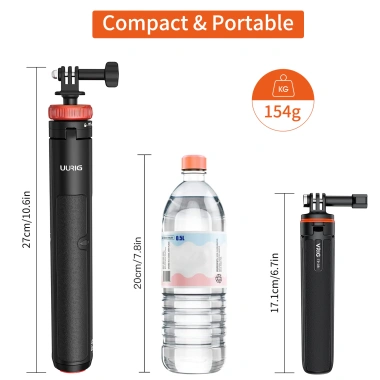 Gậy tự sướng VRIG TP-08 chân máy mở rộng - Tương thích Insta360 X3, GoPro, DJI Osmo Action - Đen 4