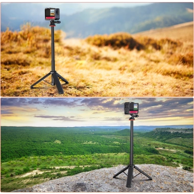Gậy tự sướng VRIG TP-08 chân máy mở rộng - Tương thích Insta360 X3, GoPro, DJI Osmo Action - Đen 8