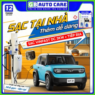 GB AUTO Bộ sạc VINFAST VF3 Minio EC Van DC 3kW + Tiếp địa điện tử - Chính hãng, ưu đãi 13,8 triệu
