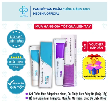 Gel Chấm Mụn Adapalene Klena - Giảm mụn trứng cá, mụn ẩn, mờ thâm, sáng da 175k