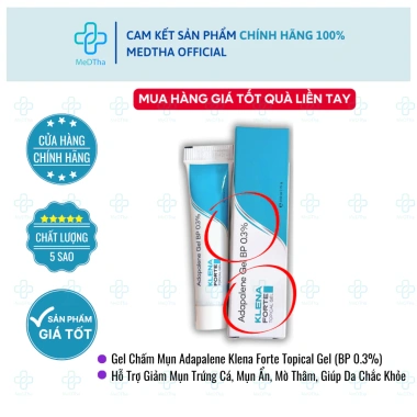 Gel Chấm Mụn Adapalene Klena - Giảm mụn trứng cá, mụn ẩn, mờ thâm, sáng da 175k