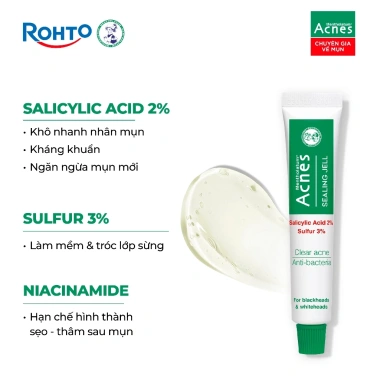 Gel chấm mụn đầu trắng và đầu đen Acnes Sealing Jell 18g Giá chỉ 64.000đ
