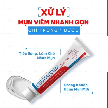 Gel DERMATIDEM PLUS 20g - Giảm mụn, mờ thâm nhanh, khô cồi, trị mụn viêm và ẩn, chỉ 140.000đ 2