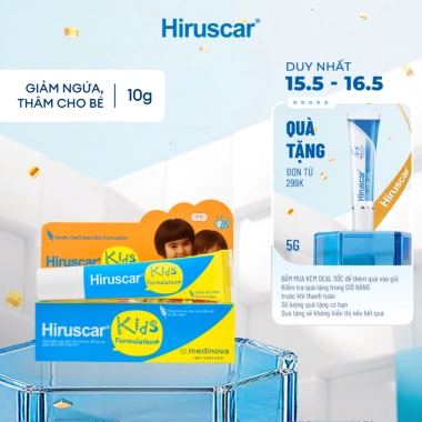 Gel Hiruscar Kids 10g - Cải thiện sẹo, vết thâm, ngứa cho trẻ em, chỉ 238.000₫ Gel Hiruscar Kids 10g - Cải thiện sẹo, vết thâm, ngứa cho trẻ em, chỉ 238.000₫