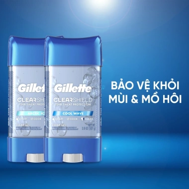 Gel khử mùi Gillette ClearShield 107g - 165.000, bảo vệ da, hương lâu trôi