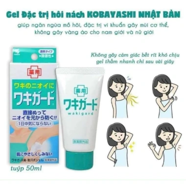 Gel Kobayashi Wakigard Nhật Bản 50ml - Khô thoáng, ngăn mùi, giá 209.000₫ 3 Gel Kobayashi Wakigard Nhật Bản 50ml - Khô thoáng, ngăn mùi, giá 209.000₫ 3
