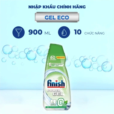 Gel rửa bát Finish Eco 0% 900ml - Sạch bóng không cặn, dịu nhẹ, giá ưu đãi 290.000₫ 3