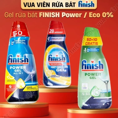 Gel rửa bát FINISH Eco 0% Max 650-1.000ml - tẩy rửa máy rửa chén chính hãng, 185.000đ