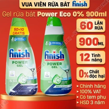 Gel rửa bát FINISH Eco 0% Max 650-1.000ml - tẩy rửa máy rửa chén chính hãng, 185.000đ