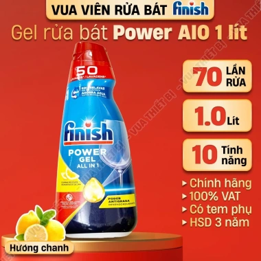 Gel rửa bát FINISH Eco 0% Max 650-1.000ml - tẩy rửa máy rửa chén chính hãng, 185.000đ