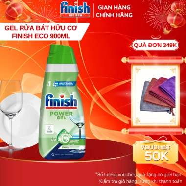 Gel rửa bát Finish Eco 900ml – Hữu cơ không mùi, an toàn, sạch, chỉ 299.000₫