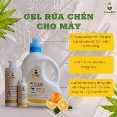 Gel rửa chén máy 500ml Fuwa3e Xanhsam Organic – Giảm 20% sạch bền, không bọt 7