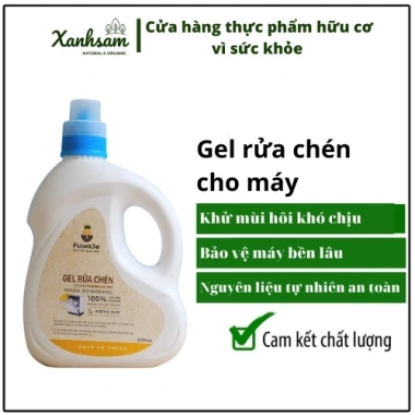 Gel rửa chén máy hương cam Fuwa3e 2.000ml Xanhsam Organic, sạch sâu, hương cam tươi, chỉ 550k