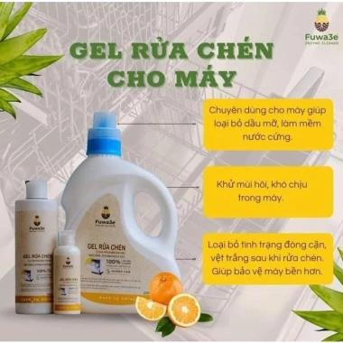 Gel rửa chén máy hương cam Fuwa3e 2.000ml Xanhsam Organic, sạch sâu, hương cam tươi, chỉ 550k 2