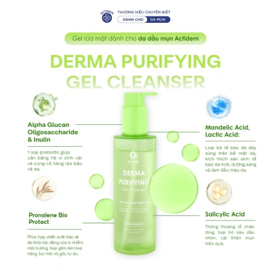 Gel rửa mặt Actidem Derma pH - Ngừa mụn da dầu, hỗn hợp, nhạy cảm, giảm 150k 4