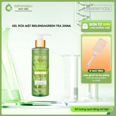 Gel rửa mặt Bielenda Green Tea 200ml - Làm sạch sâu, kiềm dầu, giảm mụn, 277k
