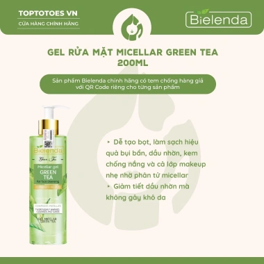 Gel rửa mặt Bielenda Green Tea 200ml - Làm sạch sâu, kiềm dầu, giảm mụn, 277k 2