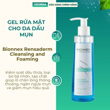 Gel Rửa Mặt Bionnex Rensaderm Dầu Mụn 200ml - Foaming Kiểm Soát Dầu, Ngừa Mụn, Giá 513.000đ