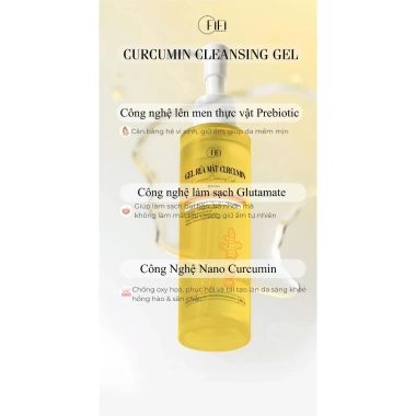 Gel rửa mặt Curcumin Fificosmetic 180g - Làm sạch sâu, dưỡng da sáng, giá 336k