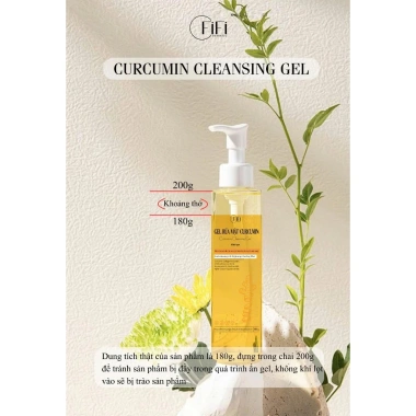 Gel rửa mặt Curcumin Fificosmetic 180g - Làm sạch sâu, dưỡng da sáng, giá 336k