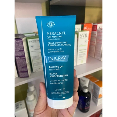 Gel rửa mặt Ducray Keracnyl cho da dầu mụn - Giảm giá bill Pháp, chỉ 255.000đ