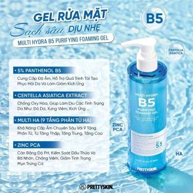 Gel rửa mặt Pretty Skin Multi Hydra B5 – Làm sạch sâu, cấp ẩm, phục hồi da nhạy cảm 380k 8