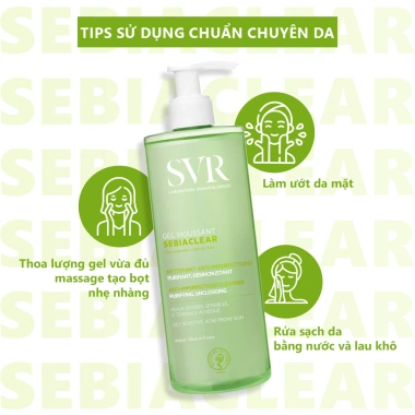 Gel rửa mặt SVR Sebiaclear 55ml - Không chứa xà phòng, kiểm soát da dầu mụn 5