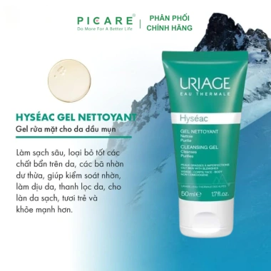 Gel rửa mặt URIAGE Hyséac cho da dầu mụn - Kiểm soát dầu, giảm mụn, giá chỉ 35.000đ