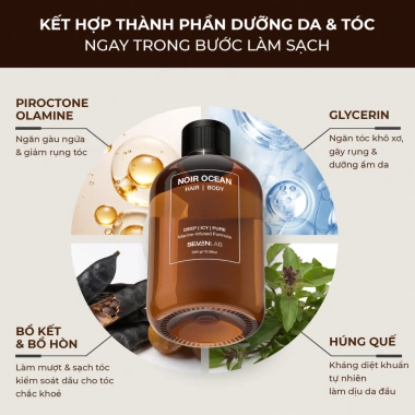 Gel tắm gội nam 2in1 SEVENLAB 300g Hương nước hoa độc bản giảm gàu ngứa dưỡng ẩm tóc giá chỉ 241.000 VND 3