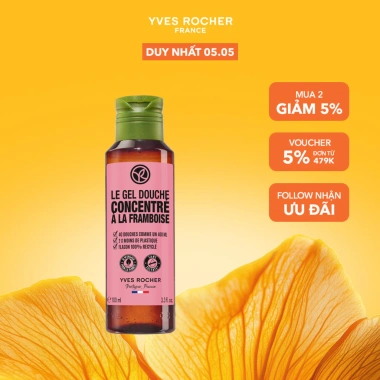 Gel Tắm Yves Rocher Hương Mâm Xôi Đỏ 100ml - Dưỡng ẩm, hương thơm ngọt ngào, giá chỉ 180.000đ