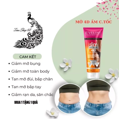 Gel Tan Mỡ Bụng Eveline Extreme 4D – Giảm Mỡ, Săn Chắc Da, Ngừa Rạn Da An Toàn