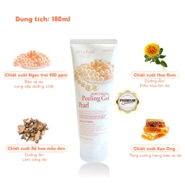 Gel Tẩy Da Chết Arrahan Ngọc Trai Peeling Gel Hàn Quốc 180ml - Giá 90.000, da sáng mịn