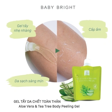 Gel tẩy da chết toàn thân Baby Bright Aloe Vera và Tea Tree 200ml - Giá ưu đãi 39.500₫, da mịn màng, sạch sâu 3 Gel tẩy da chết toàn thân Baby Bright Aloe Vera và Tea Tree 200ml - Giá ưu đãi 39.500₫, da mịn màng, sạch sâu 3
