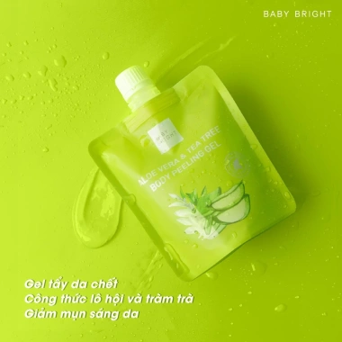 Gel tẩy da chết toàn thân Baby Bright Aloe Vera và Tea Tree 200ml - Giá ưu đãi 39.500₫, da mịn màng, sạch sâu 8 Gel tẩy da chết toàn thân Baby Bright Aloe Vera và Tea Tree 200ml - Giá ưu đãi 39.500₫, da mịn màng, sạch sâu 8
