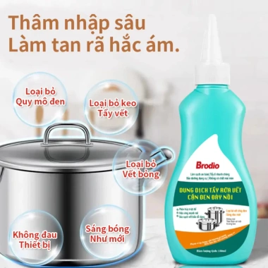 Gel tẩy đáy nồi BRODIO 150ml - Xóa vết dầu cứng đầu, đa năng, giảm còn 99.000đ 8 Gel tẩy đáy nồi BRODIO 150ml - Xóa vết dầu cứng đầu, đa năng, giảm còn 99.000đ 8