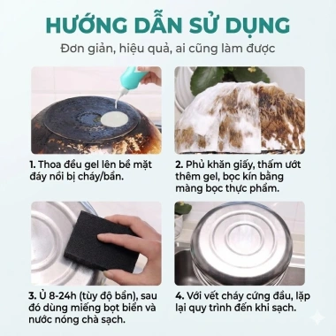 Gel Tẩy Rửa Đáy Nồi Chảo Đa Năng, Siêu Tẩy Dầu Mỡ, Xóa Vết Cháy Đen - Giá 30.000 3