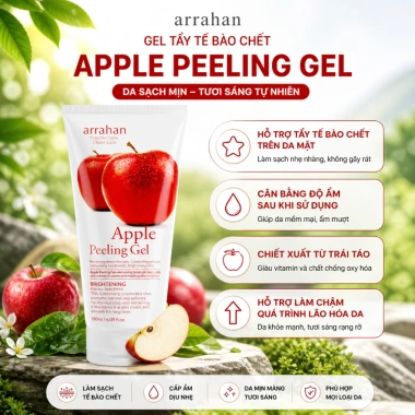 Gel Tẩy Tế Bào Chết Arrahan 180ml Hương Táo Bưởi Than Hoạt Tính Giá 82.000 VND
