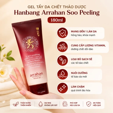 Gel Tẩy Tế Bào Chết Arrahan 180ml Hương Táo Bưởi Than Hoạt Tính Giá 82.000 VND