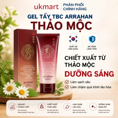 Gel Tẩy Tế Bào Chết Arrahan 180ml Hương Táo Bưởi Than Hoạt Tính Giá 82.000 VND